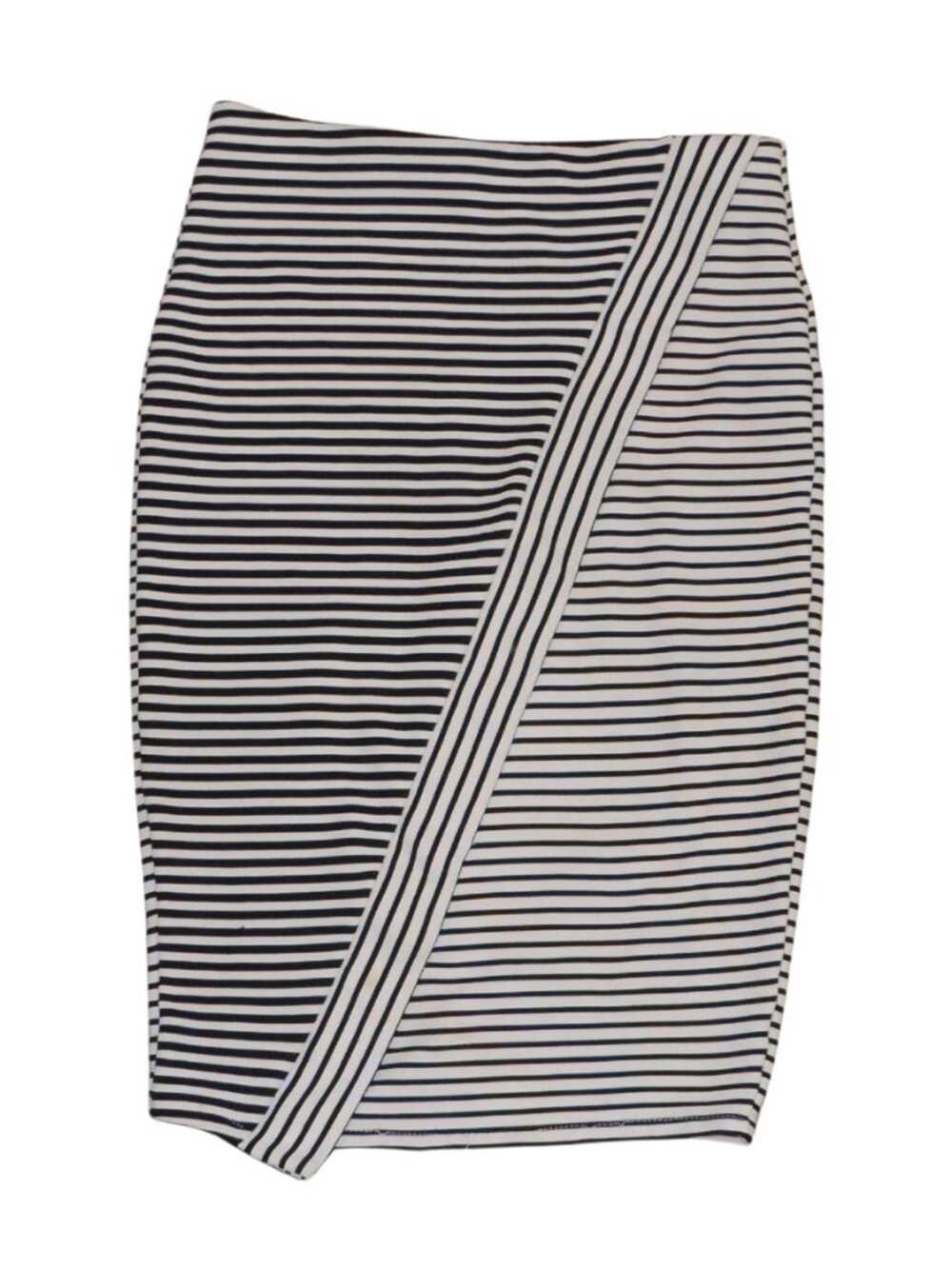 Zara Black and White Striped Pencil Skirt